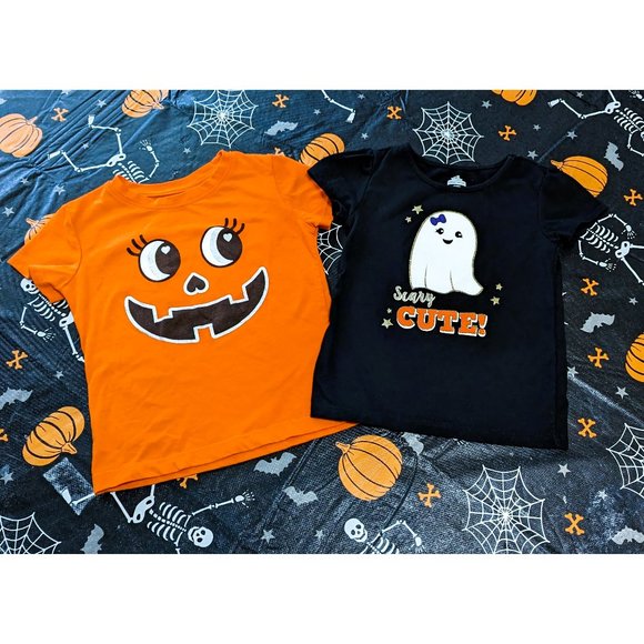Two Super Cute Girl's Halloween Tees!! 3T and 4/5 💛 - Picture 1 of 5